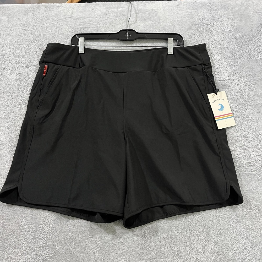 Maui Rippers Boardshorts Womens 2X Black Stretch Quick Dry Aloha Hawaii Beach